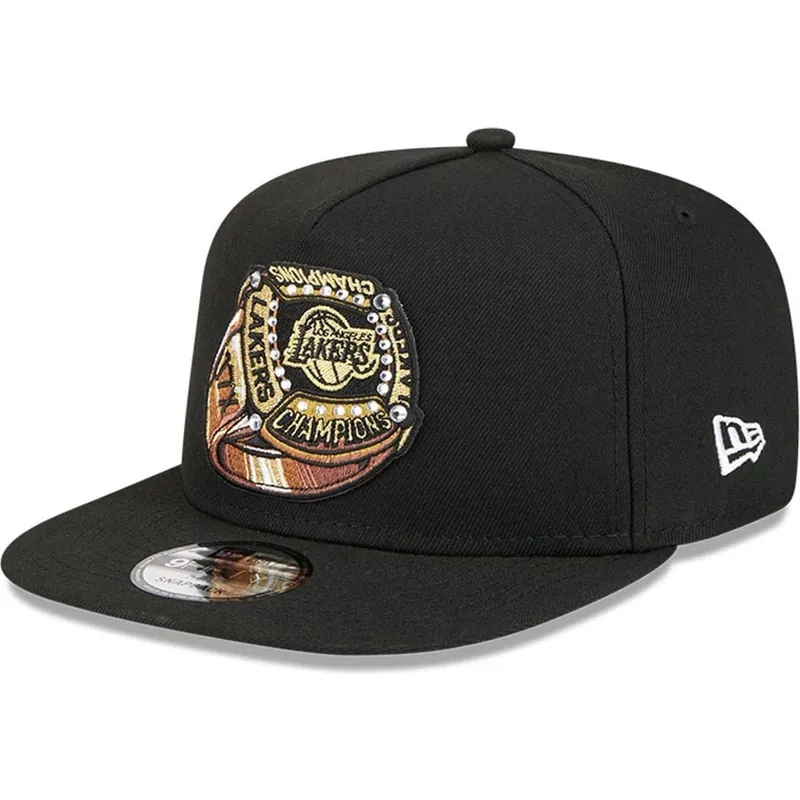 sort-flad-snapback-9fifty-a-frame-ring-kasket-fra-los-angeles-lakers-nba-fra-new-era