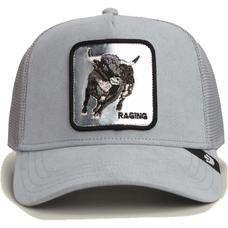 trucker-kasket-gra-tyr-raging-silver-bull-metallic-the-farm-fra-goorin-bros