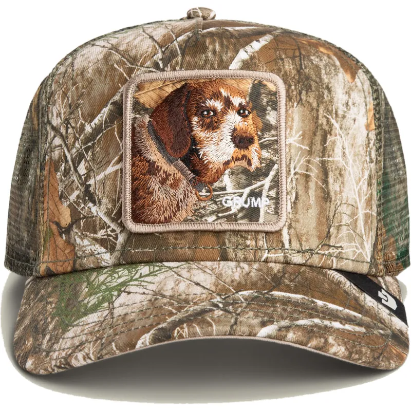 trucker-kasket-camouflage-hund-realtree-edge-grump-dog-the-farm-fra-goorin-bros