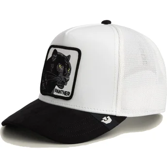 Trucker kasket hvid og sort panter Microsuede Black Panther The Farm fra Goorin Bros.