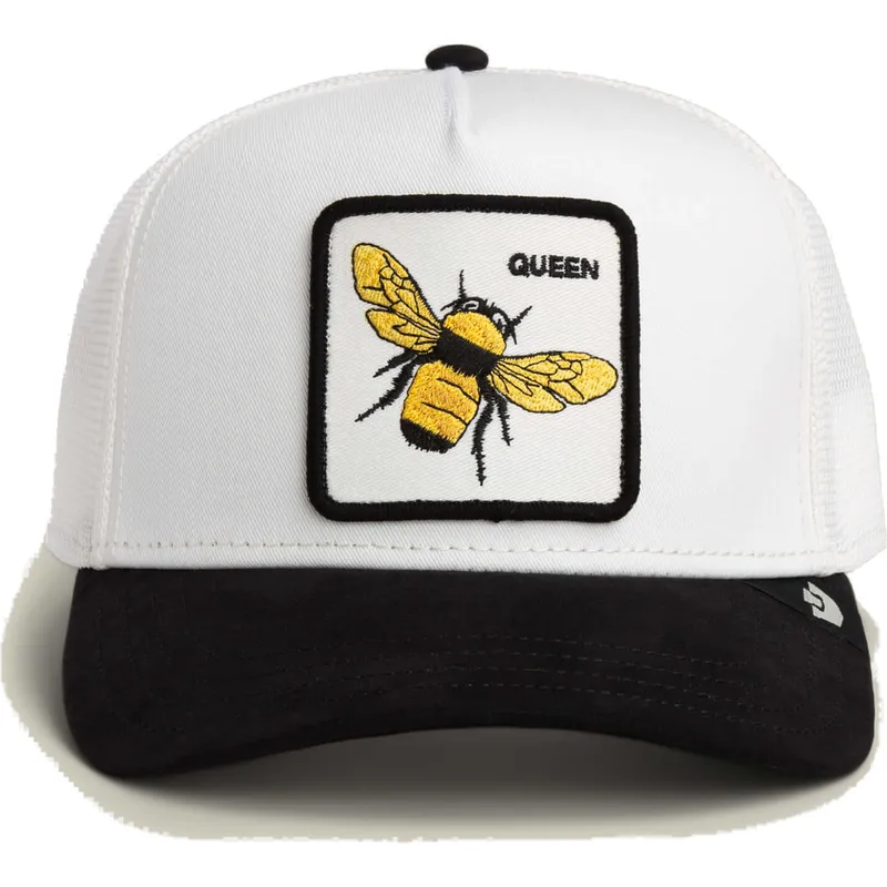 gorra-trucker-blanca-y-negra-abeja-queen-microsuede-bee-the-farm-de-goorin-bros