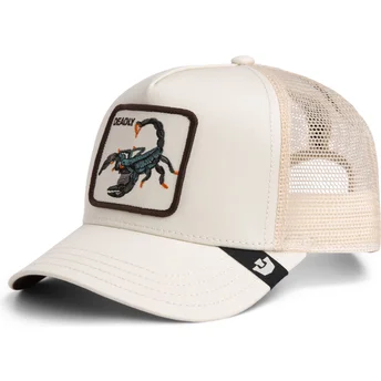 Beige trucker-kasket skorpion Deadly Scorpion The Farm fra Goorin Bros.