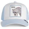 lysebla-trucker-kasket-til-dreng-vaskebjorn-rascal-raccoon-mini-the-farm-fra-goorin-bros