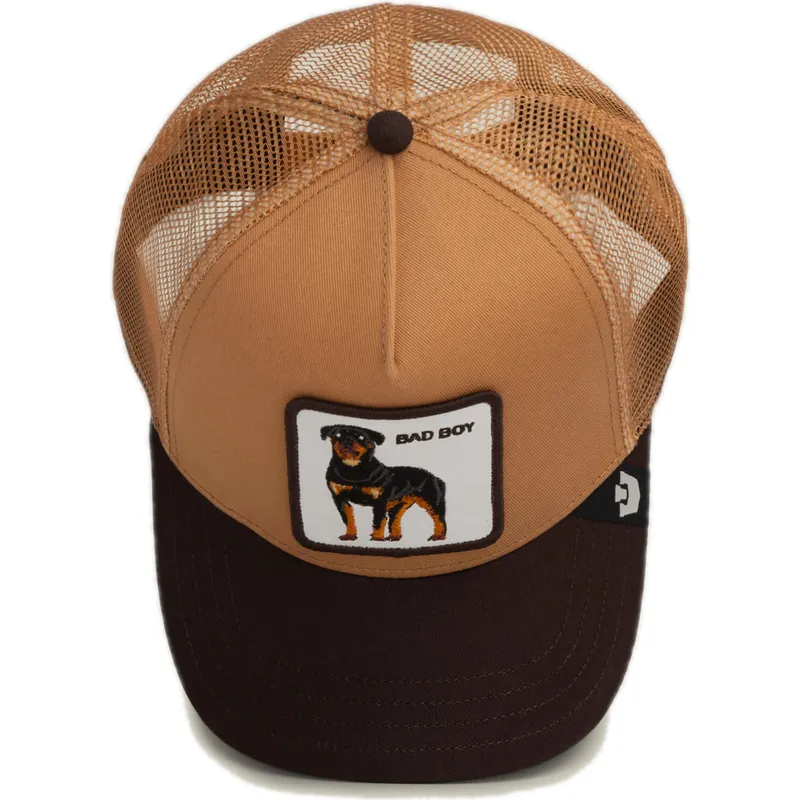 brun-trucker-kasket-rottweiler-bad-boy-the-farm-fra-goorin-bros
