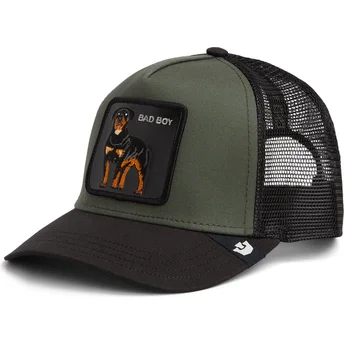 Grøn og sort trucker-kasket rottweiler Bad Boy The Farm fra Goorin Bros.