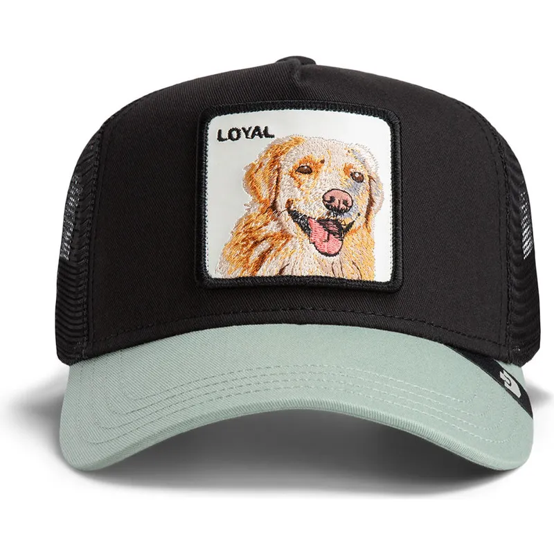 trucker-kasket-sort-og-gron-hund-labrador-retriever-the-loyal-dog-the-farm-fra-goorin-bros