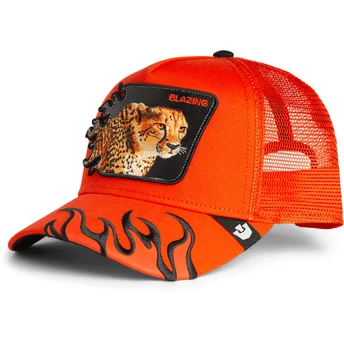 Trucker-kasket orange gepard Blazing Flames The Farm fra Goorin Bros.