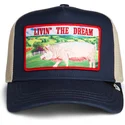 trucker-kasket-marinebla-gris-livin-the-dream-greener-grass-the-farm-fra-goorin-bros