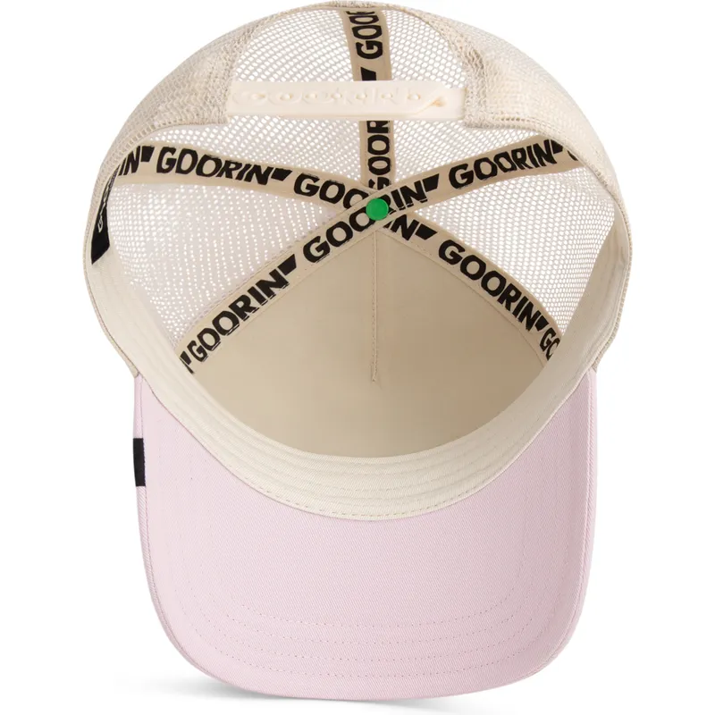 gorra-trucker-beige-y-rosa-calavera-the-cancelled-skull-whisper-the-farm-de-goorin-bros