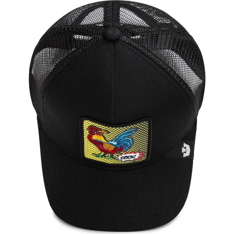 sort-trucker-kasket-hane-cock-rooster-pop-art-2-the-farm-fra-goorin-bros