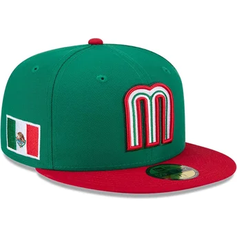 Gorra plana verde ajustada 59FIFTY Mexico 2026 World Baseball Classic de New Era