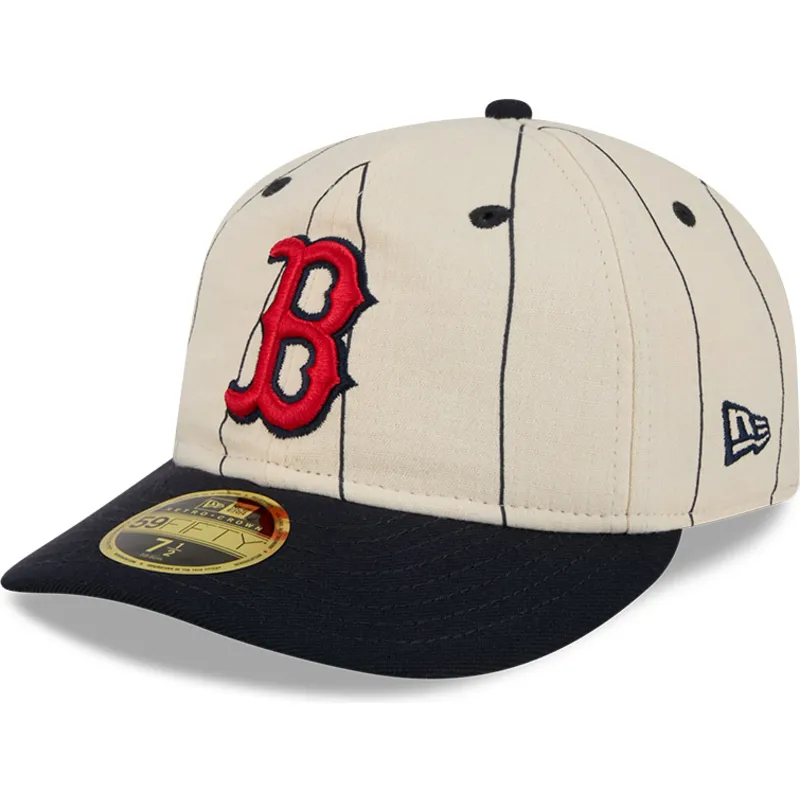 buet-beige-fitted-kasket-59fifty-retro-crown-linen-fra-boston-red-sox-mlb-fra-new-era