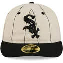 beige-justerbar-flad-kasket-59fifty-retro-crown-linen-fra-chicago-white-sox-mlb-fra-new-era