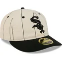 beige-justerbar-flad-kasket-59fifty-retro-crown-linen-fra-chicago-white-sox-mlb-fra-new-era