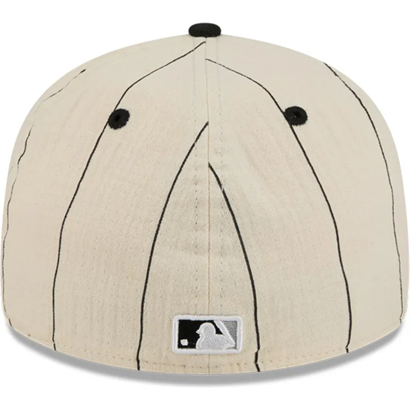 beige-justerbar-flad-kasket-59fifty-retro-crown-linen-fra-chicago-white-sox-mlb-fra-new-era