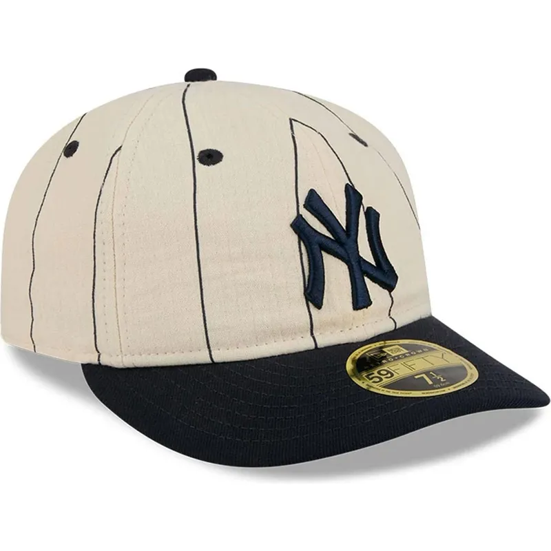 buet-beige-fitted-kasket-59fifty-retro-crown-linen-fra-new-york-yankees-mlb-fra-new-era