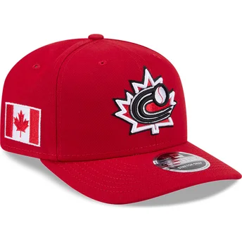 Rød buet kasket snapback 9SEVENTY Stretch Snap Canada 2026 World Baseball Classic fra New Era
