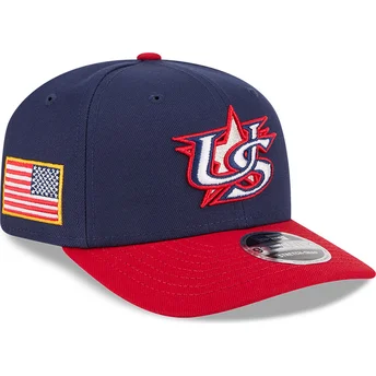 Gorra curva azul marino y roja snapback 9SEVENTY Stretch Snap USA 2026 World Baseball Classic de New Era