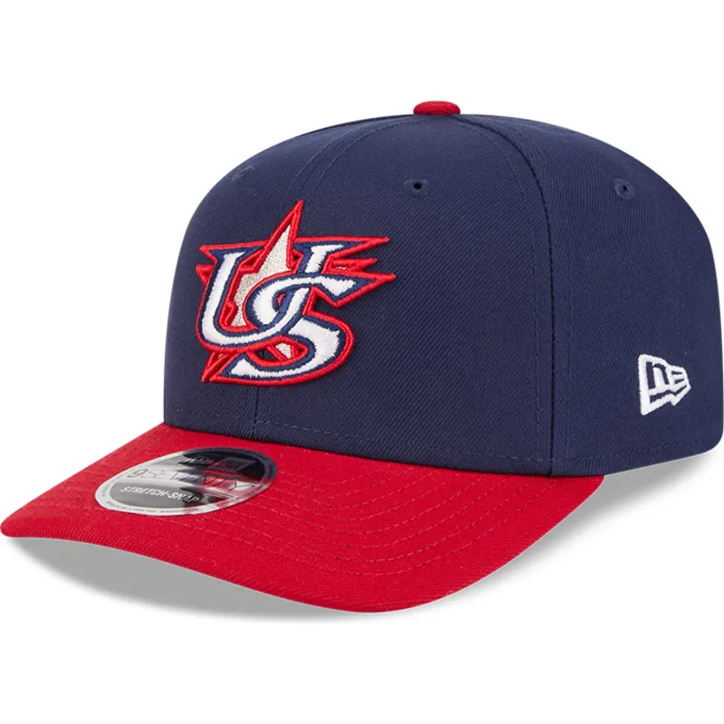 marinebla-og-rod-buet-kasket-snapback-9seventy-stretch-snap-usa-2026-world-baseball-classic-fra-new-era