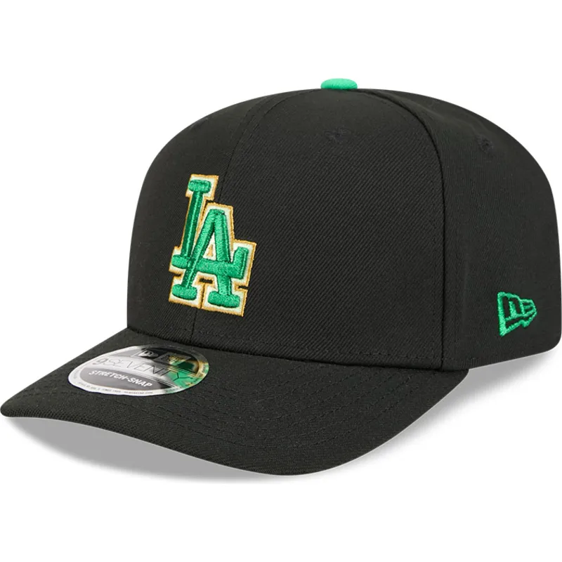 sort-buet-snapback-kasket-9seventy-stretch-snap-saint-patrick-s-day-fra-los-angeles-dodgers-mlb-fra-new-era