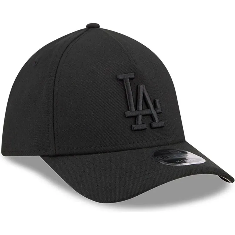 sort-buet-kasket-med-justerbar-pasform-og-sort-logo-39thirty-m-crown-a-frame-fra-los-angeles-dodgers-mlb-fra-new-era