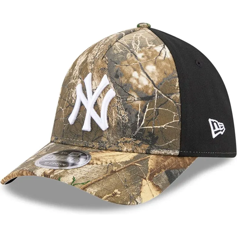 buet-kasket-camouflage-justeret-39thirty-m-crown-a-frame-realtree-fra-new-york-yankees-mlb-fra-new-era