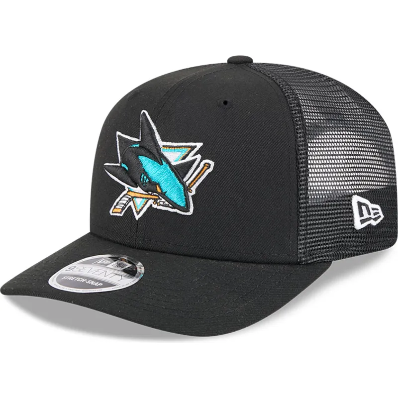 sort-9seventy-stretch-snap-evergreen-trucker-kasket-fra-san-jose-sharks-nhl-af-new-era