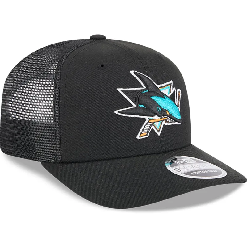 sort-9seventy-stretch-snap-evergreen-trucker-kasket-fra-san-jose-sharks-nhl-af-new-era
