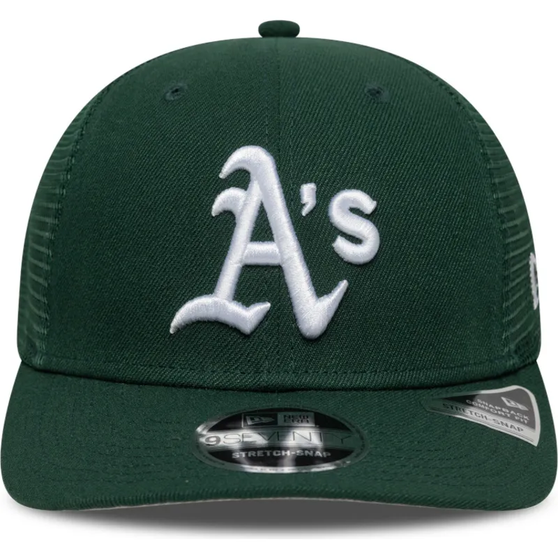 gron-trucker-kasket-9seventy-stretch-snap-evergreen-fra-oakland-athletics-mlb-fra-new-era