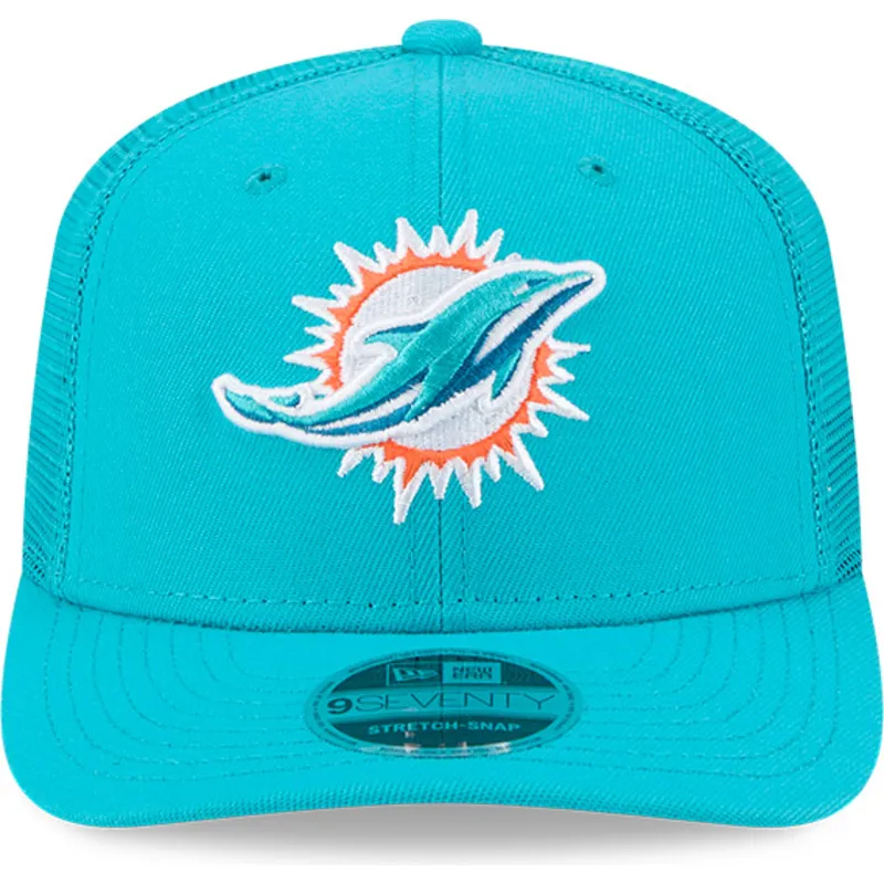 bla-trucker-kasket-9seventy-stretch-snap-evergreen-fra-miami-dolphins-nfl-fra-new-era