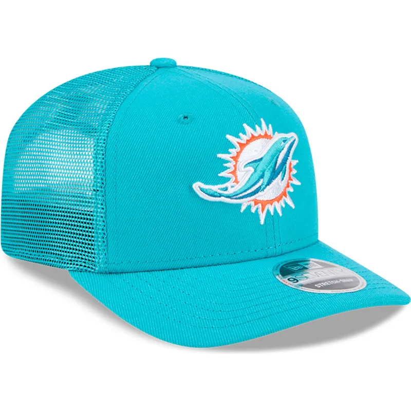 bla-trucker-kasket-9seventy-stretch-snap-evergreen-fra-miami-dolphins-nfl-fra-new-era