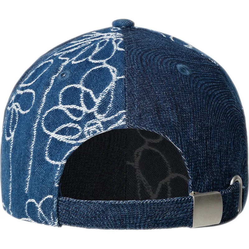 justerbar-marinebla-buet-kasket-denim-mashup-medium-blue-floral-fra-kangol