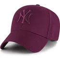 bordeaux-snapback-kasket-med-buet-skygge-og-bordeaux-mvp-logo-fra-new-york-yankees-mlb-fra-47-brand