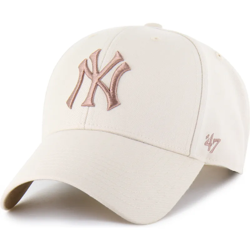 beige-buet-kasket-snapback-med-brunt-logo-mvp-ballpark-fra-new-york-yankees-mlb-fra-47-brand