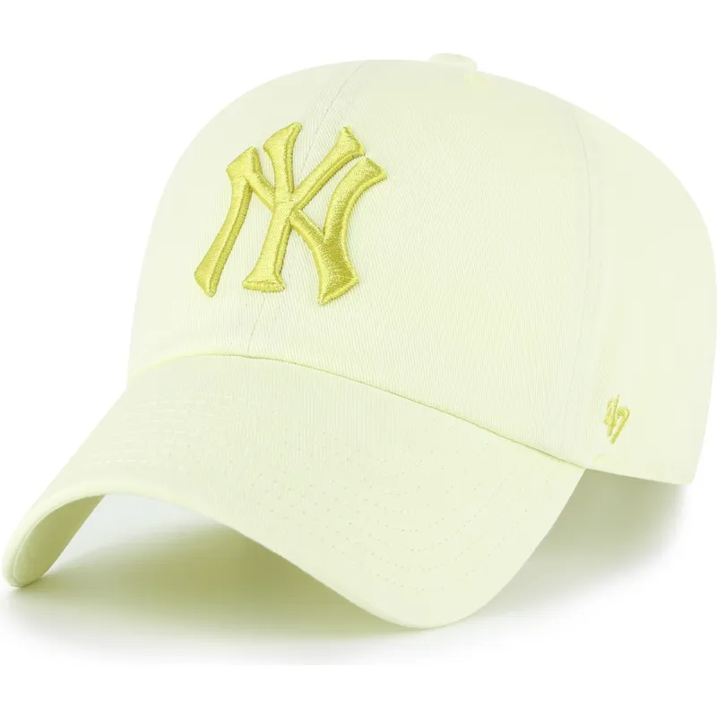 gul-buet-kasket-justerbar-med-gult-logo-clean-up-no-loop-label-fra-new-york-yankees-mlb-fra-47-brand