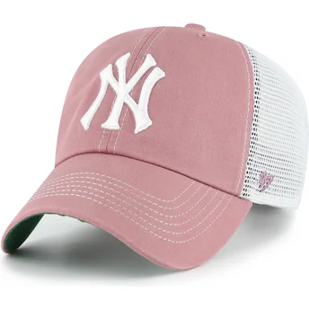 Lyserød trucker-kasket Clean Up Trawler fra New York Yankees MLB af 47 Brand