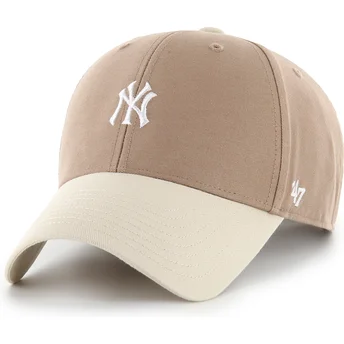Brun justerbar kurvet kasket MVP Base Runner Two Tone Legend fra New York Yankees MLB fra 47 Brand