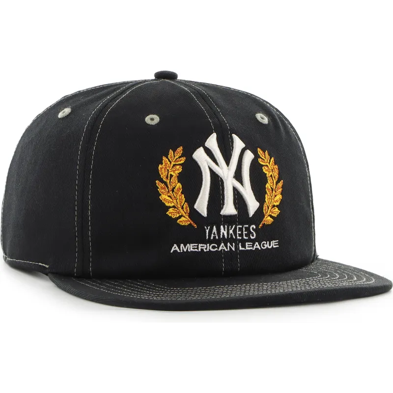 flad-sort-snapback-kasket-captain-rl-keepsake-fra-new-york-yankees-mlb-af-47-brand