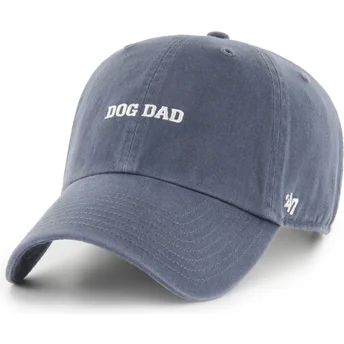Justerbar marineblå buet kasket Dog Dad Phrase Clean Up Base Runner Icon fra 47 Brand