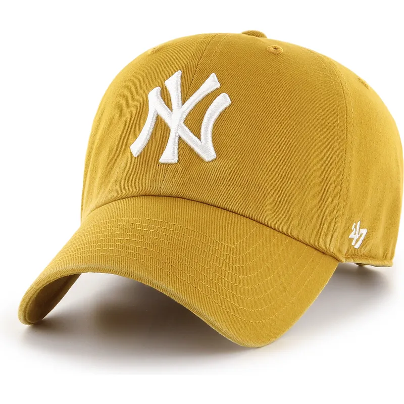 gul-justerbar-buet-kasket-clean-up-flat-gold-fra-new-york-yankees-mlb-af-47-brand
