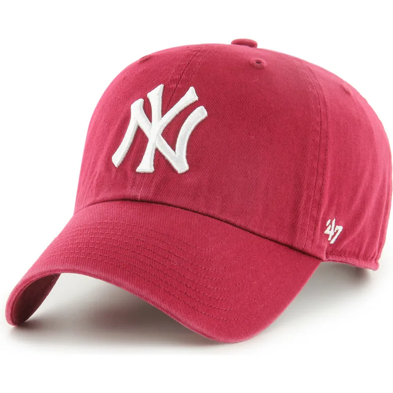 morkerod-justerbar-buet-kasket-clean-up-fra-new-york-yankees-mlb-af-47-brand