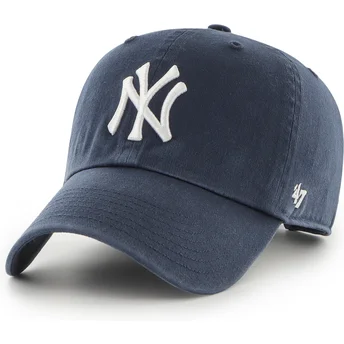 Kasketter buet marineblå justerbar rem Clean Up fra New York Yankees MLB af 47 Brand