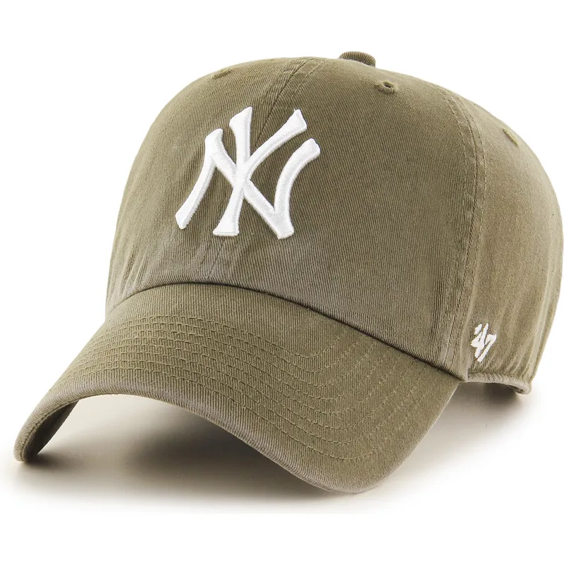 gron-justerbar-curved-kasket-clean-up-sandalwood-fra-new-york-yankees-mlb-fra-47-brand