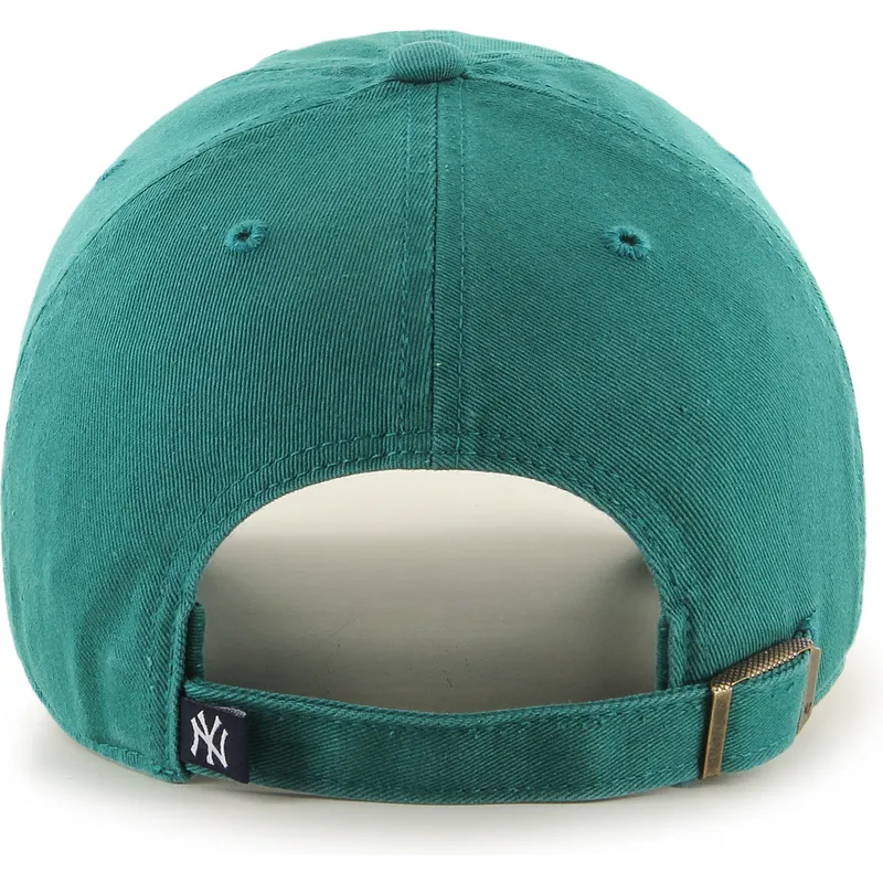 gron-justerbar-curved-kasket-clean-up-tailgate-teal-fra-new-york-yankees-mlb-fra-47-brand