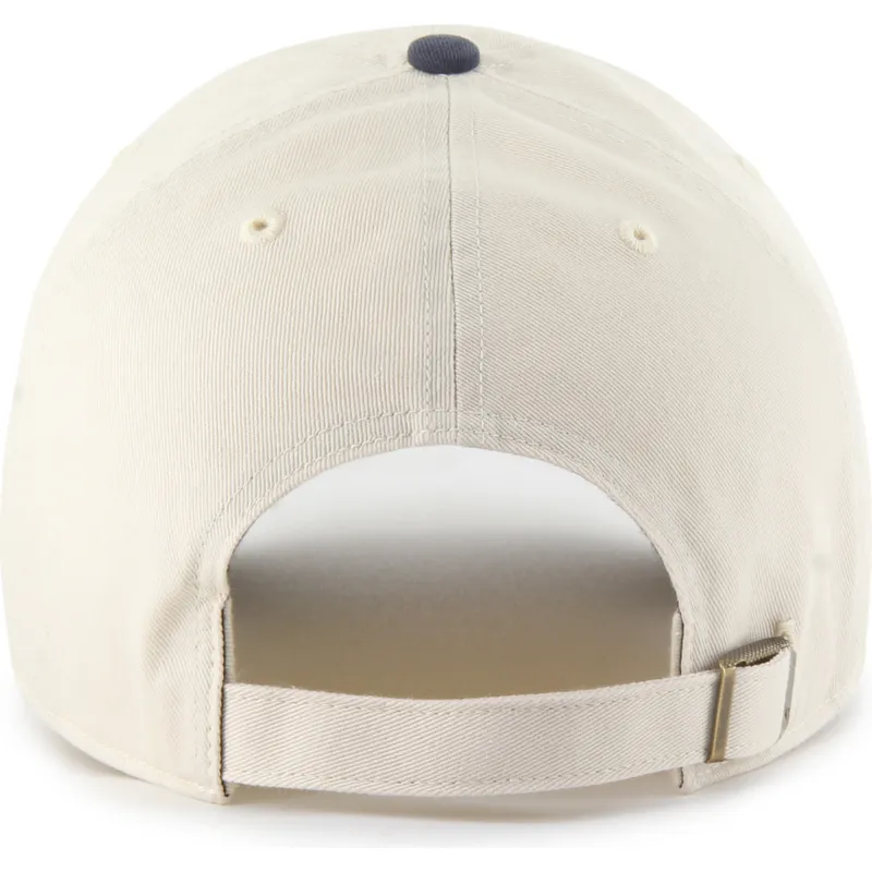 buet-beige-og-marinebla-justerbar-kasket-clean-up-two-tone-no-loop-label-fra-new-york-yankees-mlb-fra-47-brand