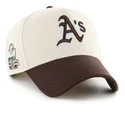 buet-beige-og-brun-snapback-kasket-mvp-dt-sure-shot-two-tone-cotton-fra-oakland-athletics-mlb-fra-47-brand