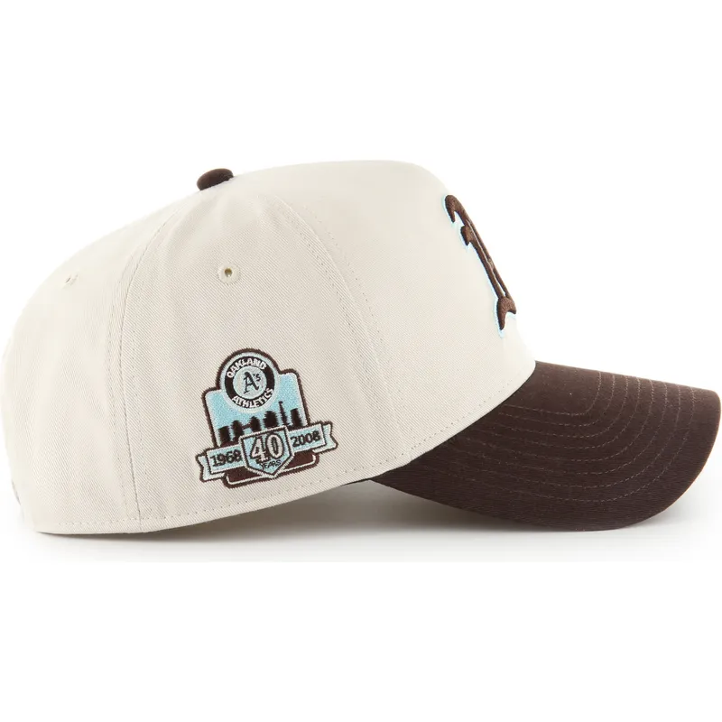 buet-beige-og-brun-snapback-kasket-mvp-dt-sure-shot-two-tone-cotton-fra-oakland-athletics-mlb-fra-47-brand