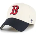 buet-beige-og-marinebla-justerbar-kasket-mvp-two-tone-fra-boston-red-sox-mlb-fra-47-brand