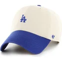 gorra-curva-beige-y-azul-ajustable-clean-up-base-runner-sure-shot-two-tone-de-los-angeles-dodgers-mlb-de-47-brand