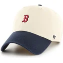 gorra-curva-beige-y-azul-marino-ajustable-clean-up-base-runner-sure-shot-two-tone-de-boston-red-sox-mlb-de-47-brand